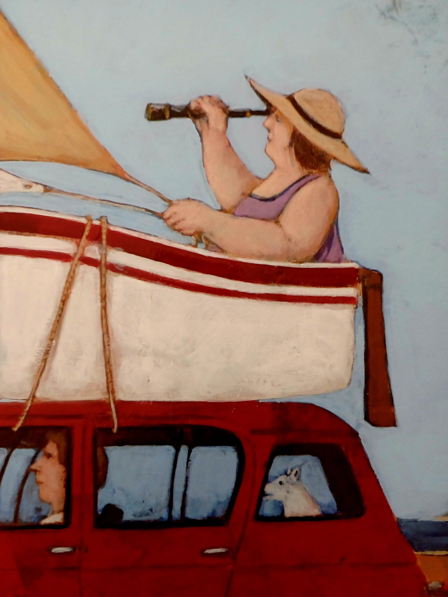LISANDRO ROTA - Renault 4 ibrida con navigatore - Glicèe ritoccata a mano - 50X50 cm