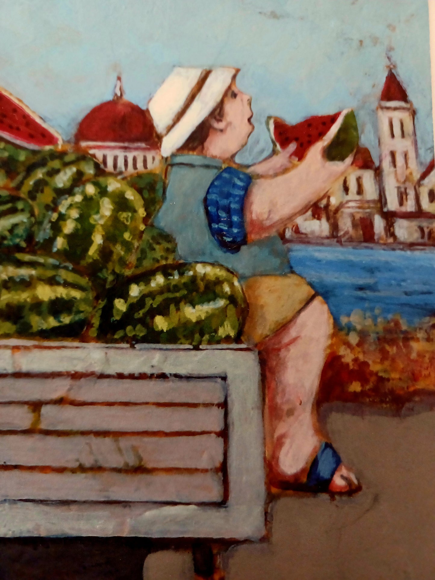 LISANDRO ROTA - Italian cocomeri - Glicèe ritoccata a mano - 30X30 cm