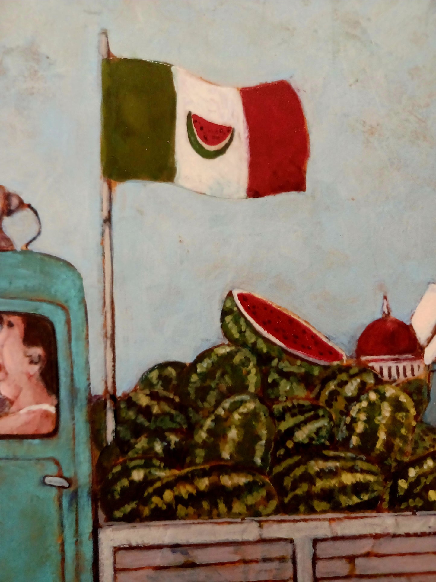 LISANDRO ROTA - Italian cocomeri - Glicèe ritoccata a mano - 30X30 cm