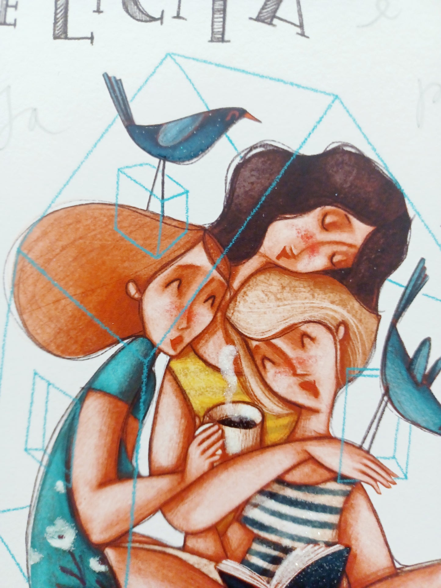 FEDERICA PORRO - Felicità è una casa piena di amiche - Fine Art Glicée Retouchè- 20X20 cm