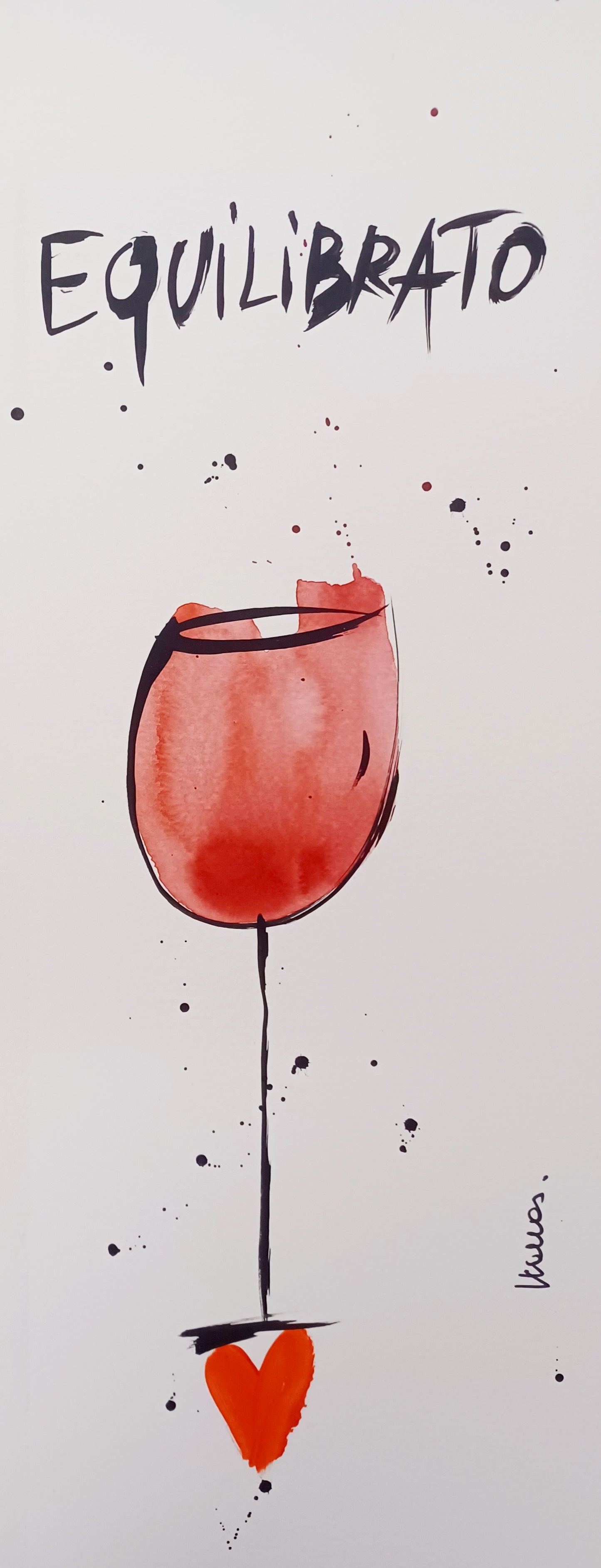 WALLAS - Serie acquello su cartoncino "Il vino" - Equilibrato - 20X50 cm