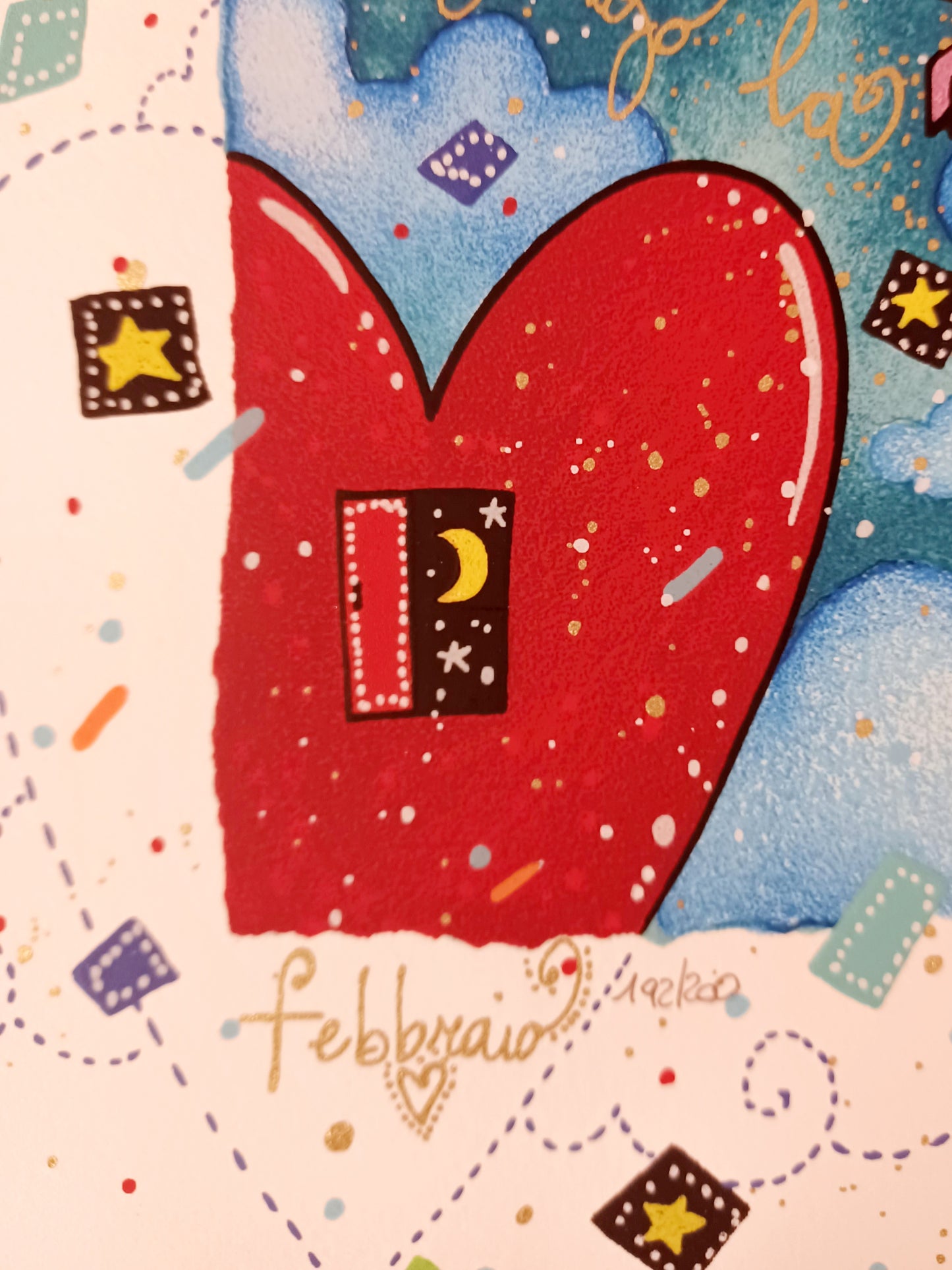 ANDREA AGOSTINI - La danza delle stelle - FEBBRAIO - Serigrafia 25X25 cm