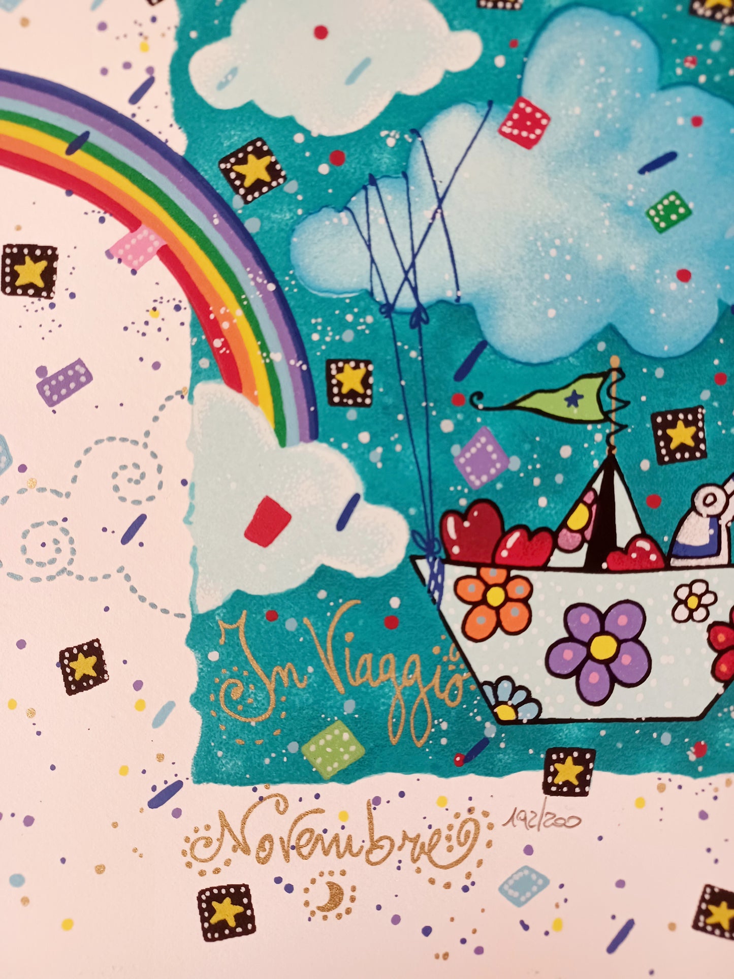 ANDREA AGOSTINI - La danza delle stelle - NOVEMBRE - Serigrafia 25X25 cm