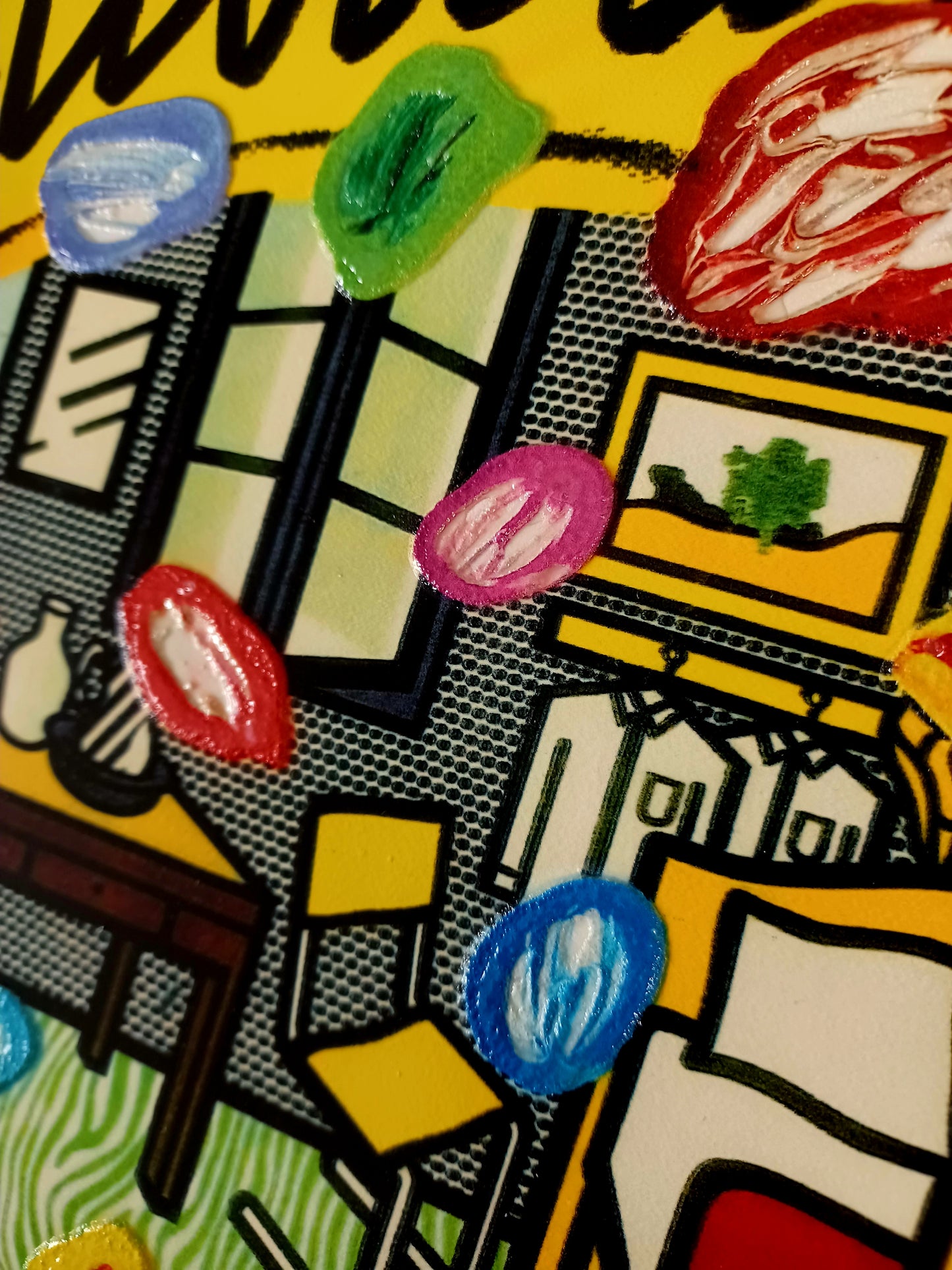 Bruno Donzelli - TAVOLOZZA POP - Serigrafia polimaterica su cartoncino - 40X40 cm