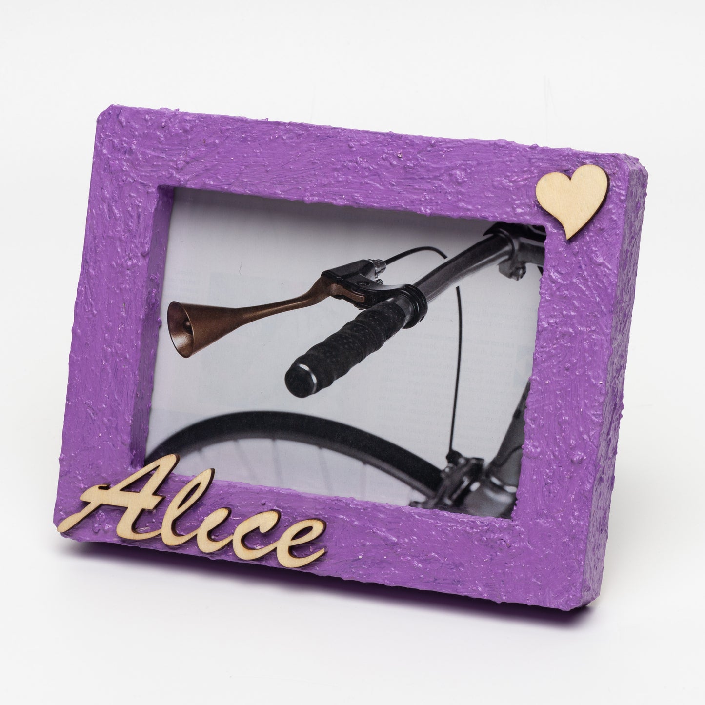 Portafoto in legno colorato a mano personalizzato con nome "Alice" per foto 13X18 cm