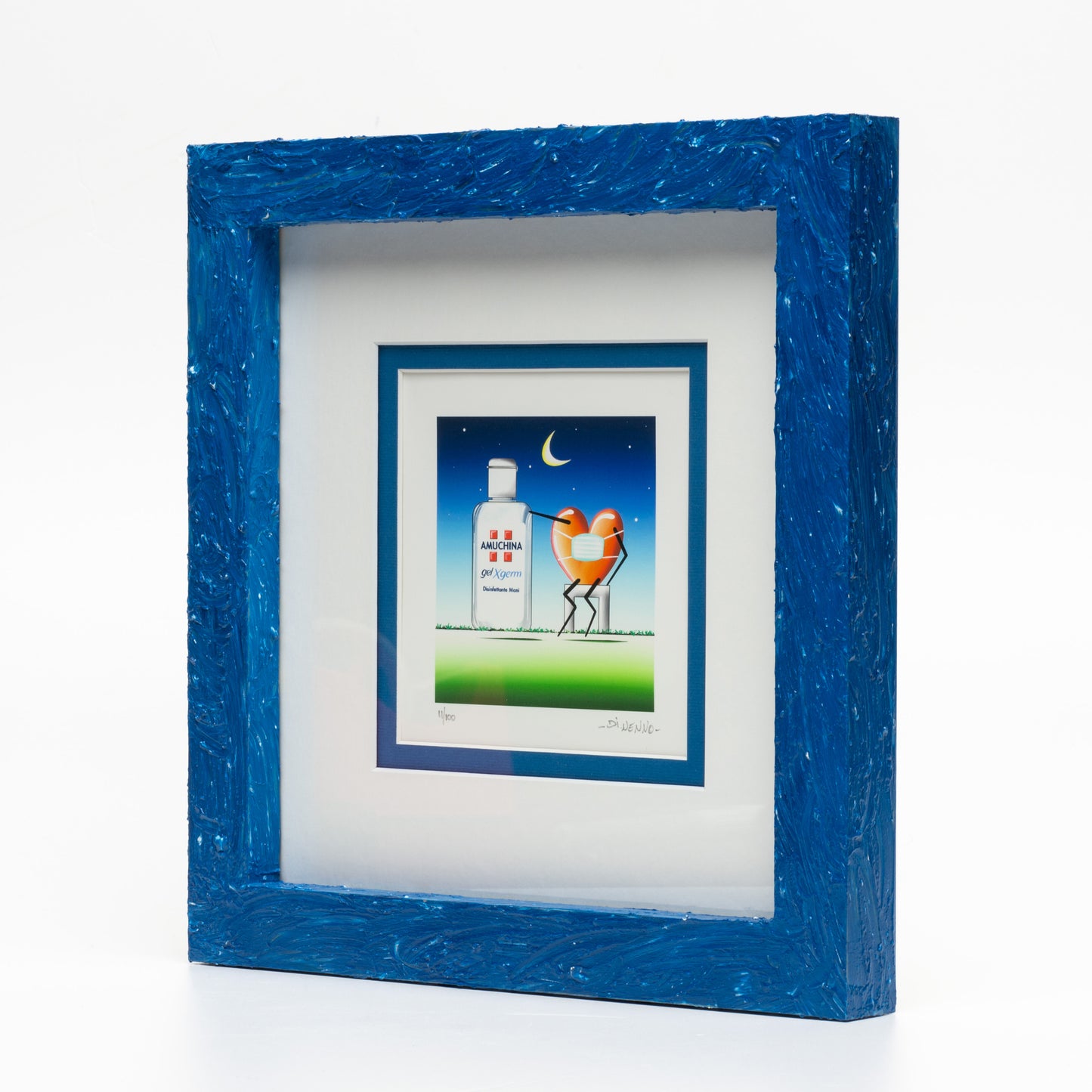 Danilo Di Nenno - "Ai tempi del covid, gel disinfettante mani" - Giclèe - 10X10 cm su foglio bianco 16X16 cm