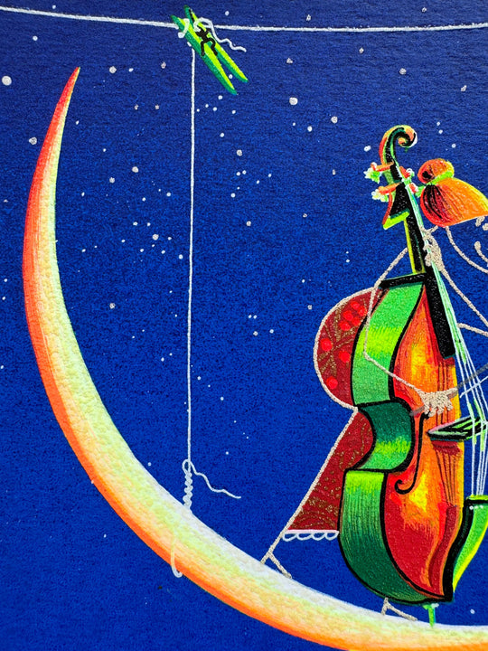 MELONISKI da Villacidro - Serenata alla luna - Serigrafia polimaterica - 20X20 cm