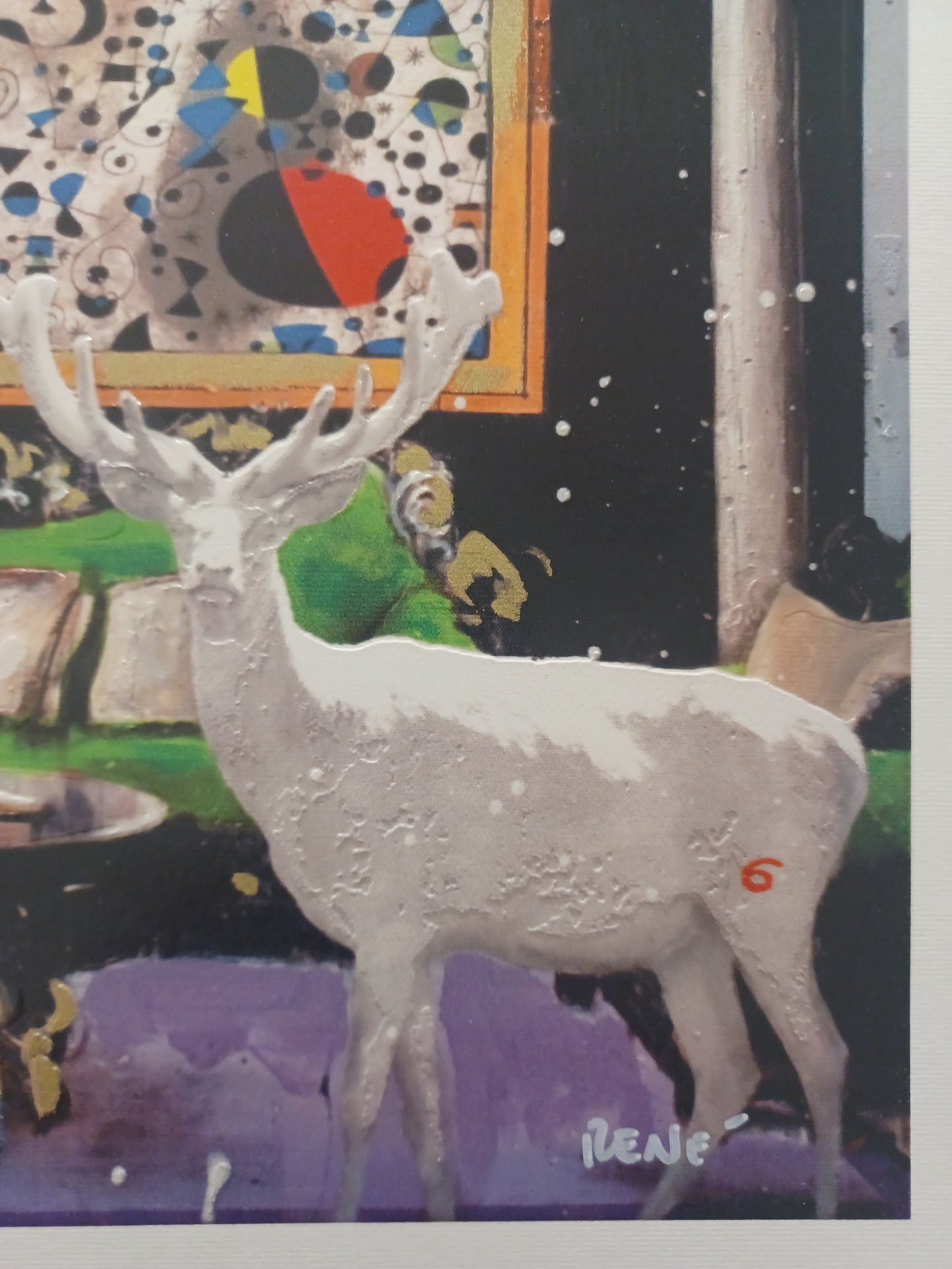 RENÈ - The green sofa - Serigrafia polimaterica 30X30 cm su cartoncino