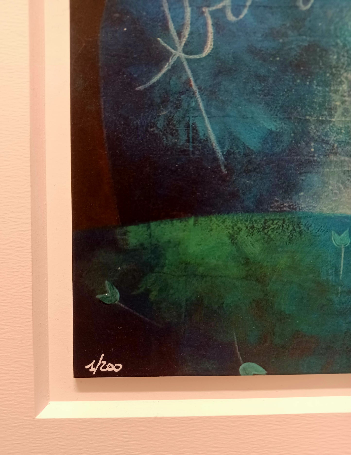 ENRICA PIZZICORI - Fresh air - Glicèe ritoccata a mano su cartoncino - 20X50 cm con passepartout