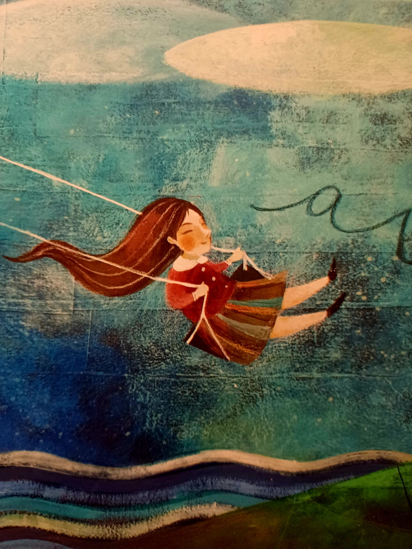 ENRICA PIZZICORI - Fresh air - Glicèe ritoccata a mano su cartoncino - 20X50 cm con passepartout