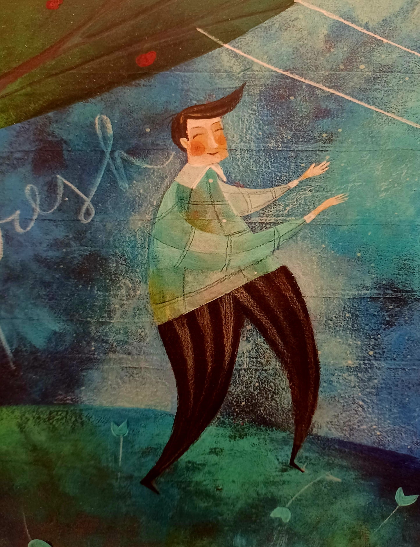ENRICA PIZZICORI - Fresh air - Glicèe ritoccata a mano su cartoncino - 20X50 cm con passepartout