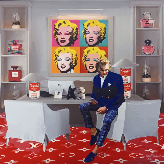 GIANNI MORAMARCO - My office - Serigrafia polimaterica e fine art glicèe con retouche - 57X57 cm