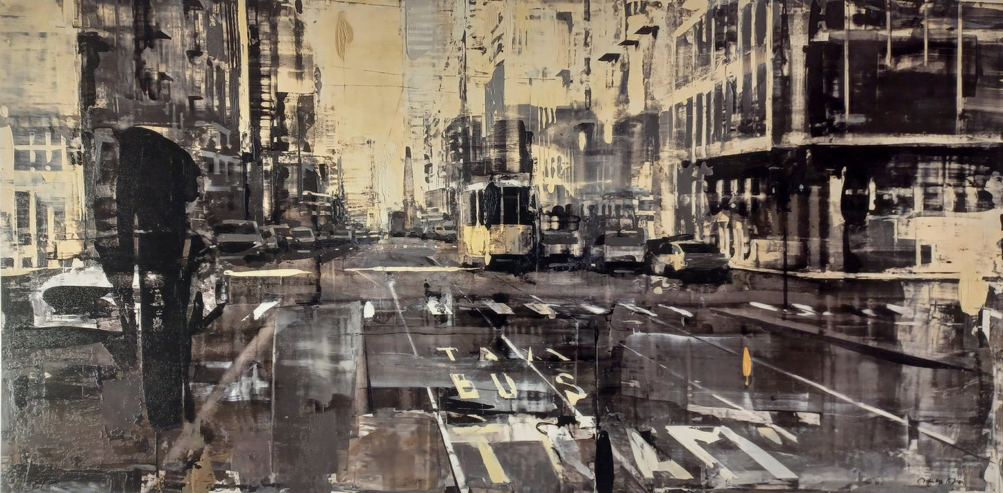 BARDHYL ALIBALI -The Street - Serigrafia polimaterica - 70X140 cm