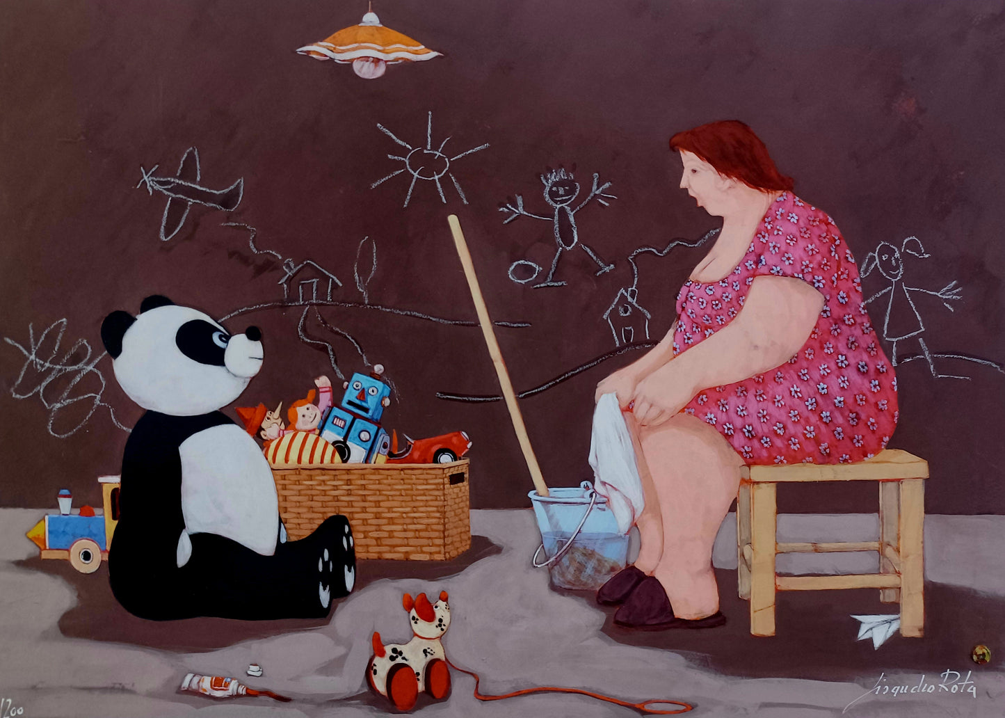 LISANDRO ROTA - Alla fine, trovi sempre chi ti ascolta - Glicée ritoccata a mano - 25X35 cm