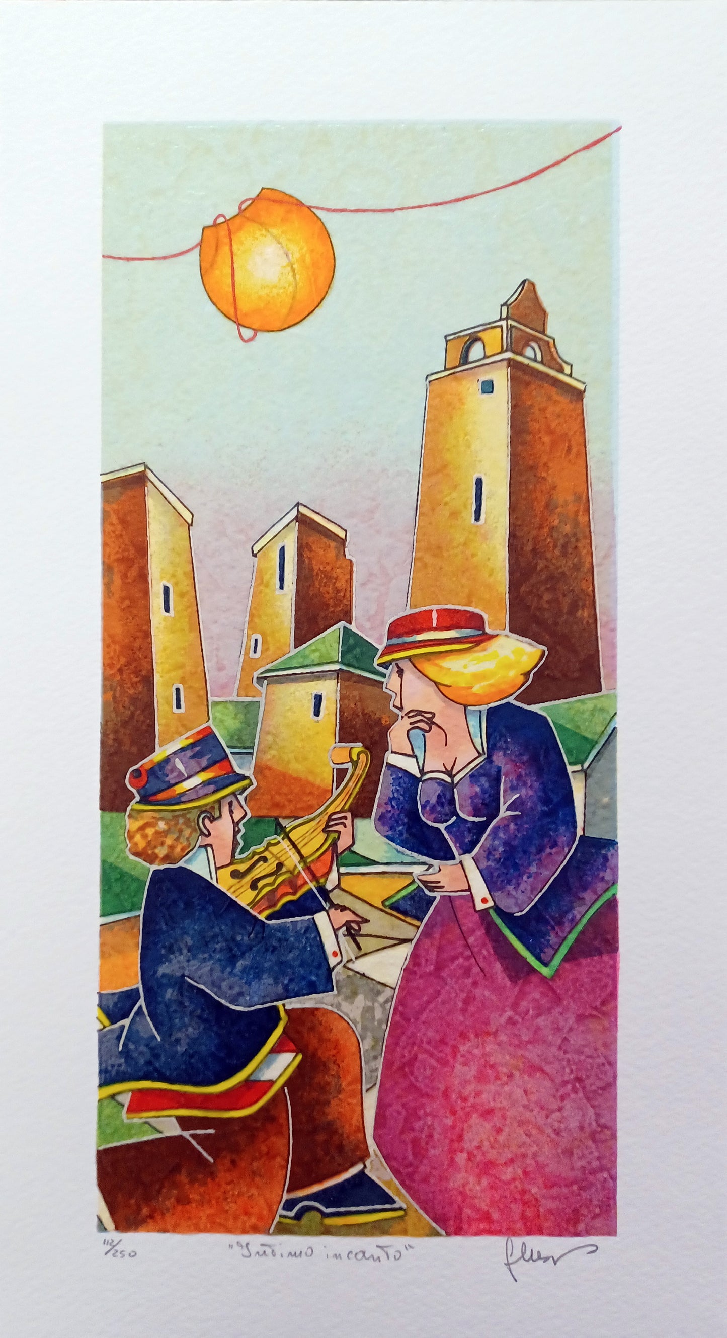 FRANCESCO NESI - Intimo incanto - Serigrafia polimaterica - 20X36 cm - Tiratura limitata