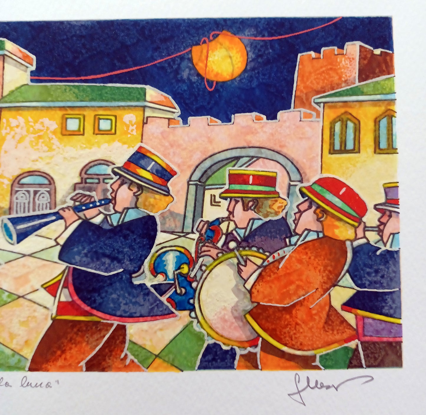 FRANCESCO NESI - Il pozzo della luna - Serigrafia polimaterica - 20X36 cm - Tiratura limitata