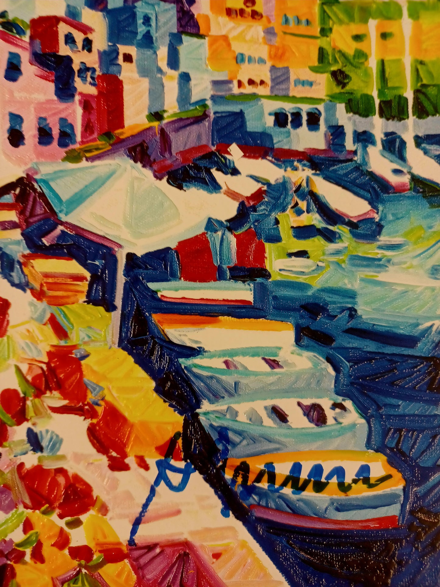 Athos Faccincani - Un'istante di bellezza a Procida - Serigrafia polimaterica 30x30 cm