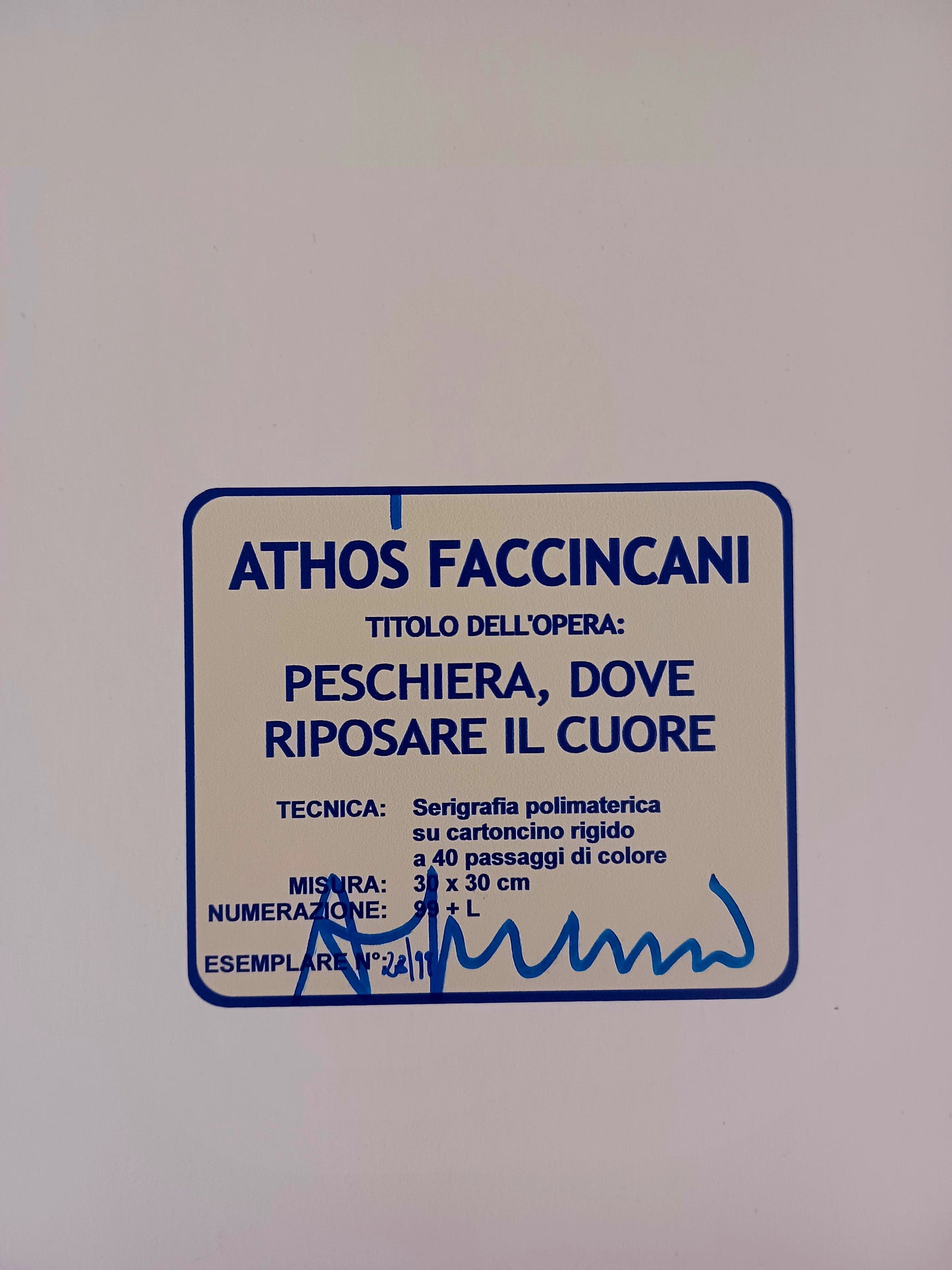 Athos Faccincani - Peschiera, dove riposare il cuore - Serigrafia polimaterica 30x30 cm