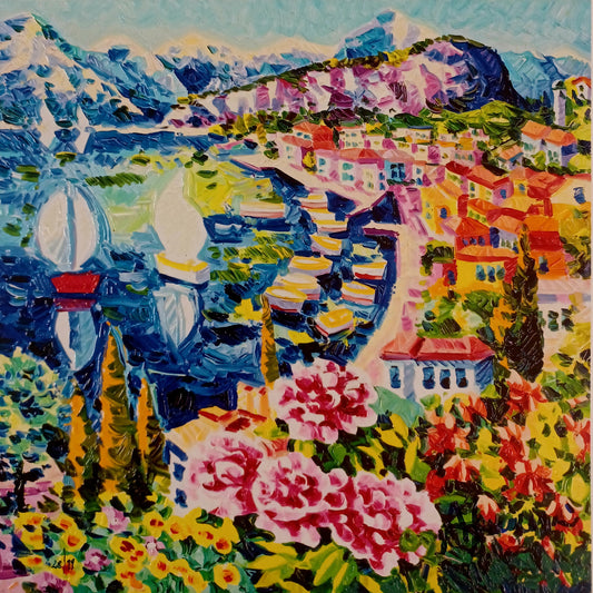 Athos Faccincani - Il vento leggero del lago - Serigrafia polimaterica 30x30 cm