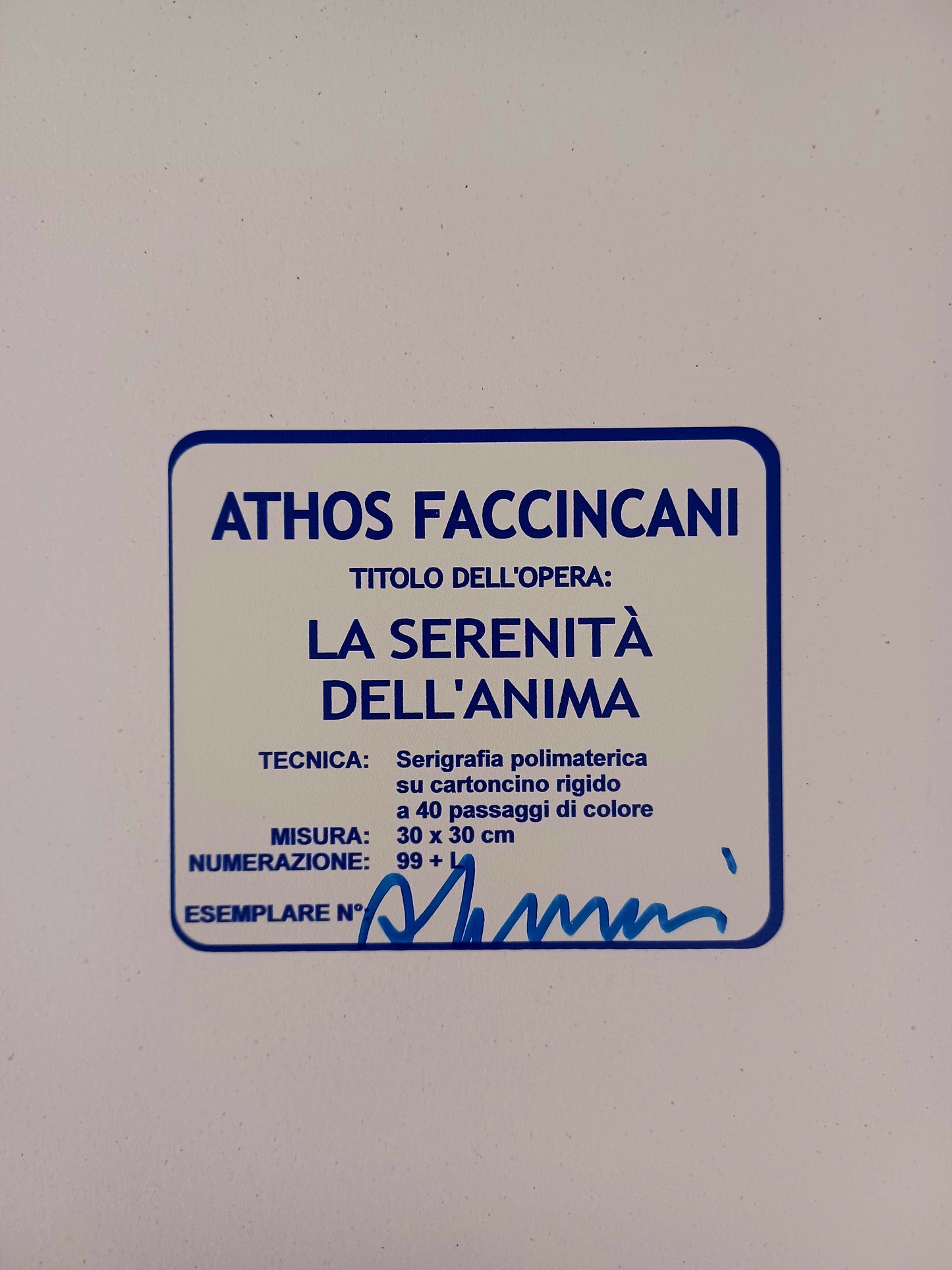 1. Athos Faccincani - La serenità dell'anima - Serigrafia polimaterica 30x30 cm
